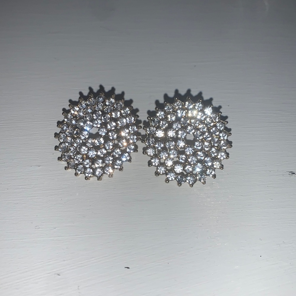 Gold Rhinestone Stud Earrings
